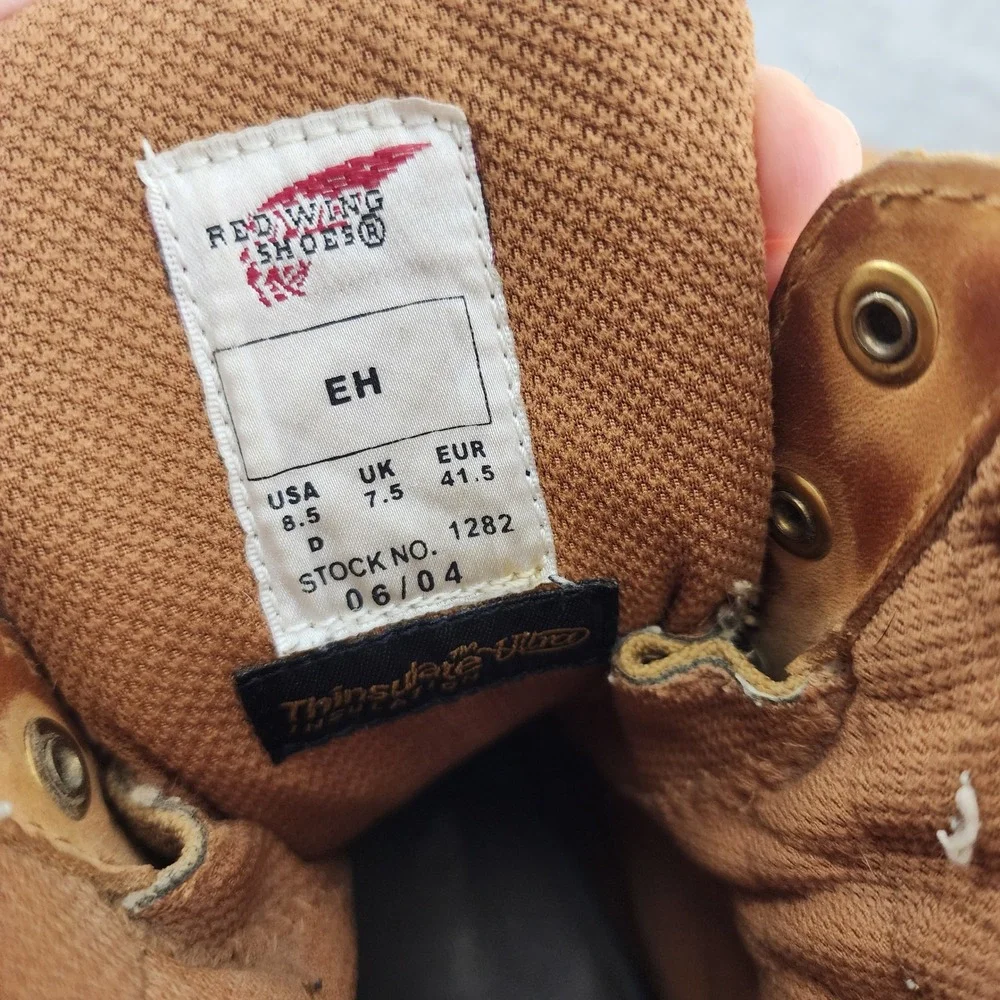 Red Wing 2412 Mens 8.5 D Waterproof Insulated Safety Toe Work Boots Tan Leather